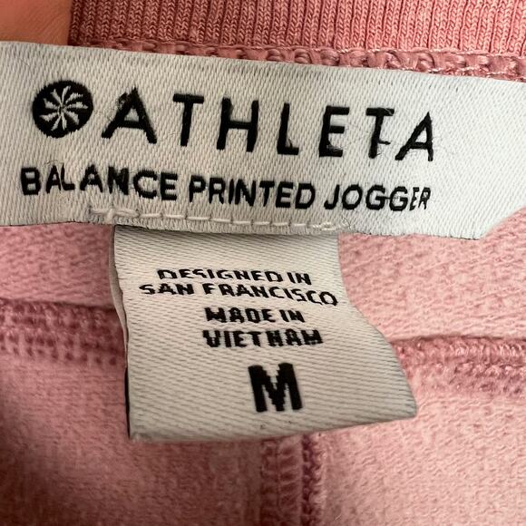 Athleta Women's Size Medium Balance Printed Jogger Pink Rose Tie Dye Athleisure - Picture 3 of 9
